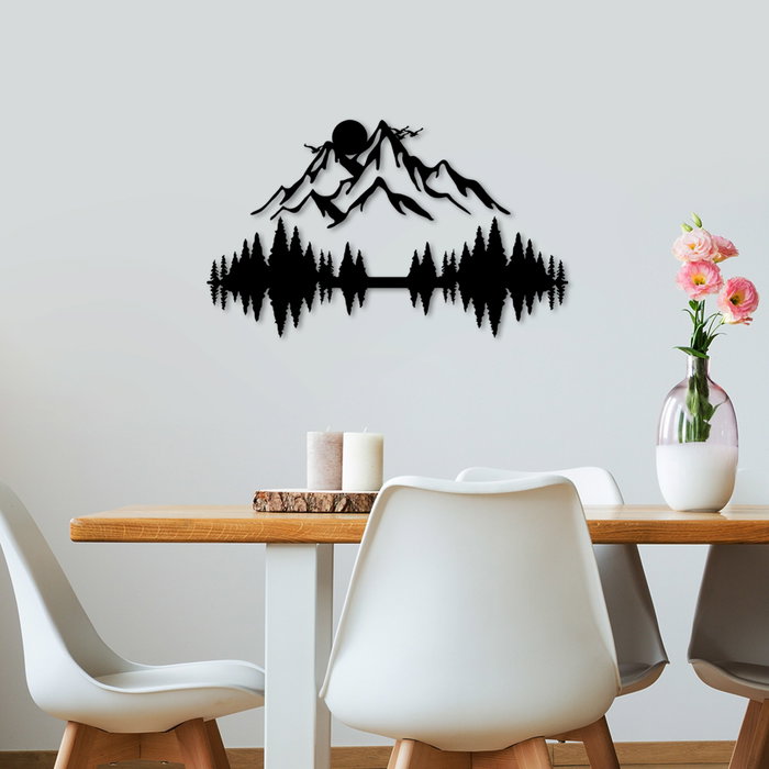 Wallity 9 Accesorio Decorativo de Pared de Metal Negro 52x20cm 50x21cm